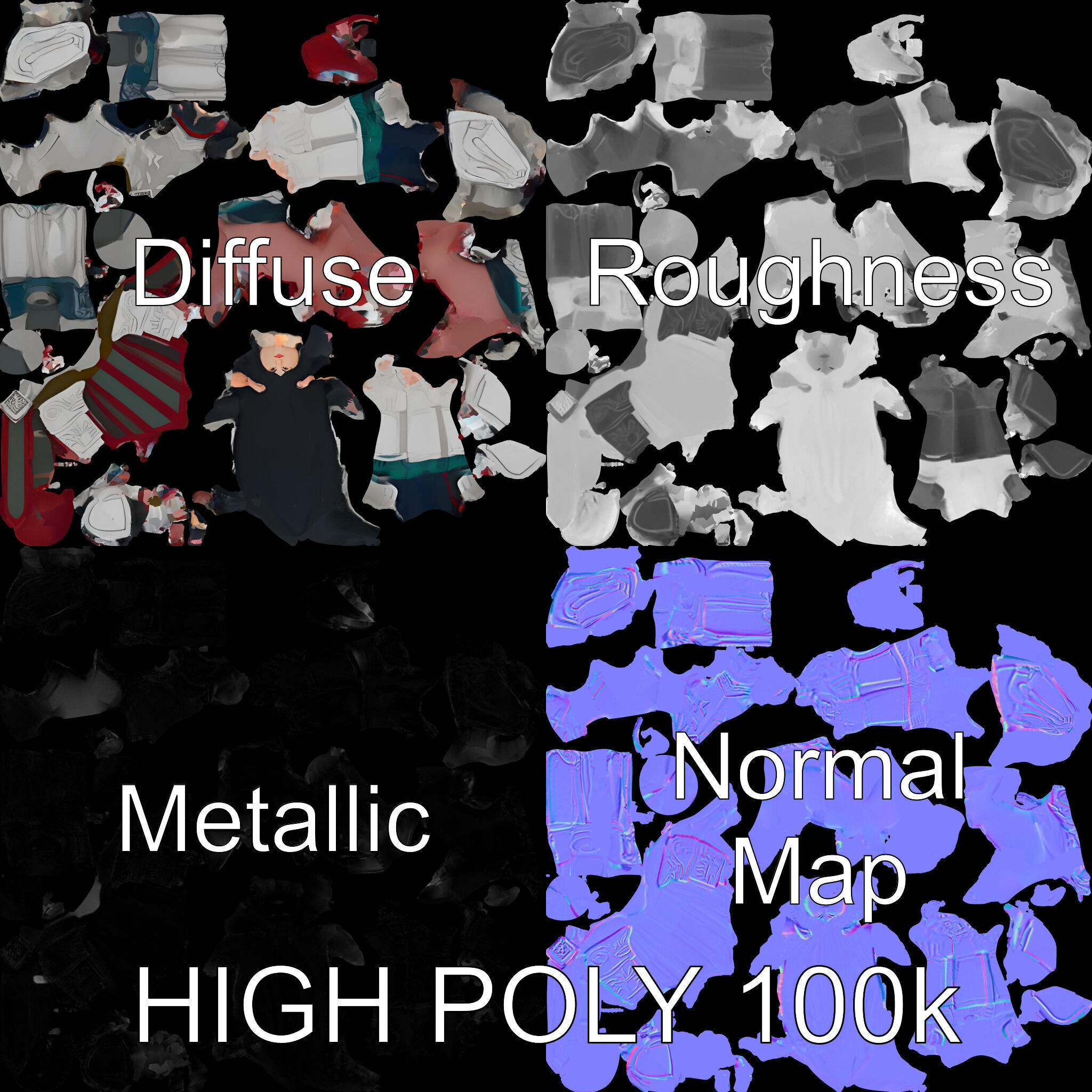 Valiant Female Warrior D Model  Armor Rigged GameReady Low-poly 3D model_2