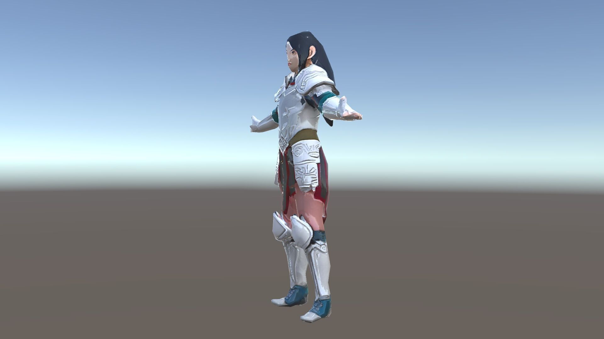 Valiant Female Warrior D Model  Armor Rigged GameReady Low-poly 3D model_26