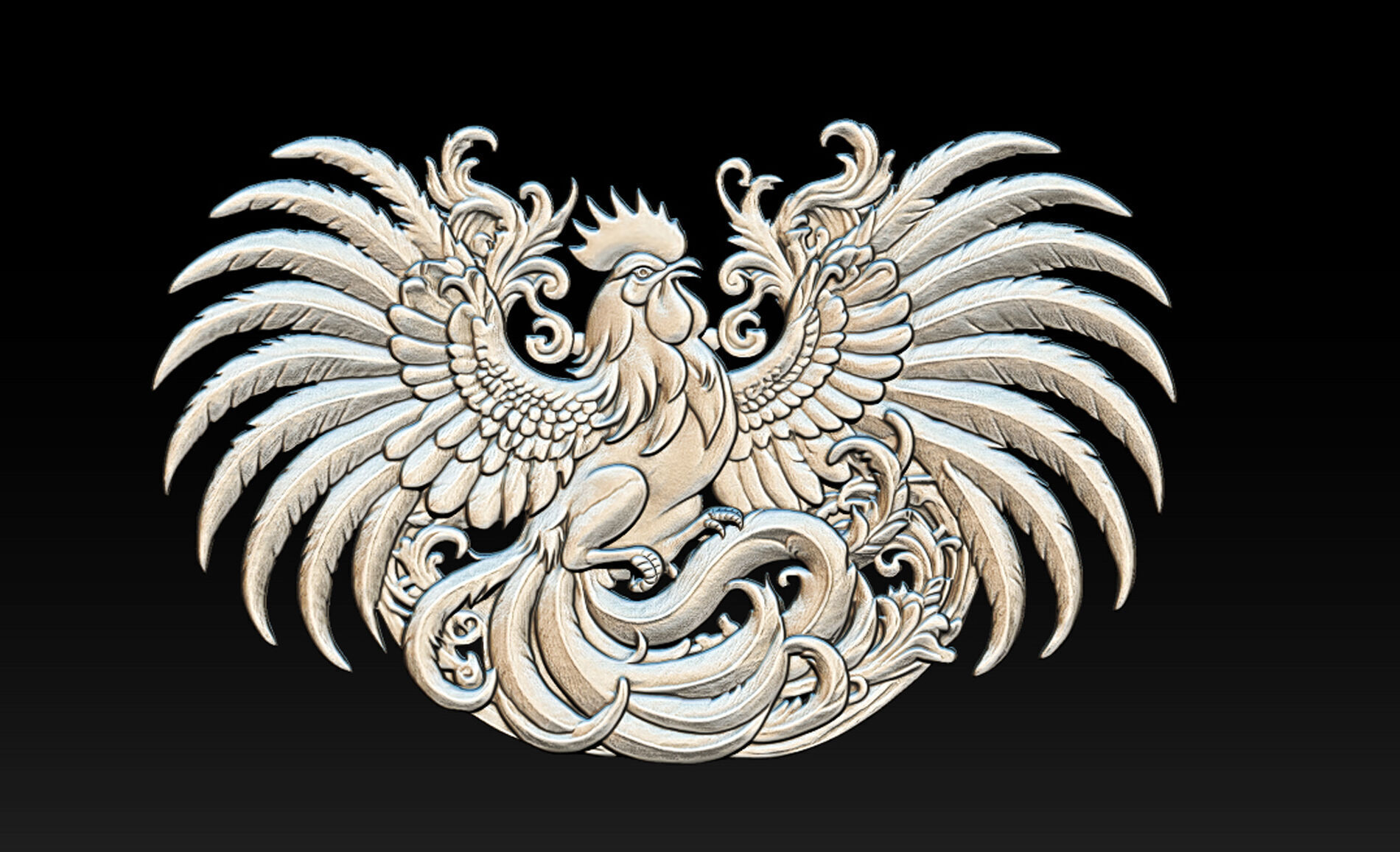 Cockfighting Pendant Jewelry 3D print model_6