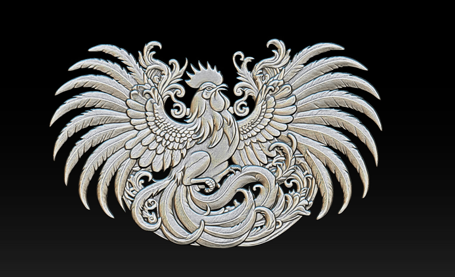 Cockfighting Pendant Jewelry 3D print model_5