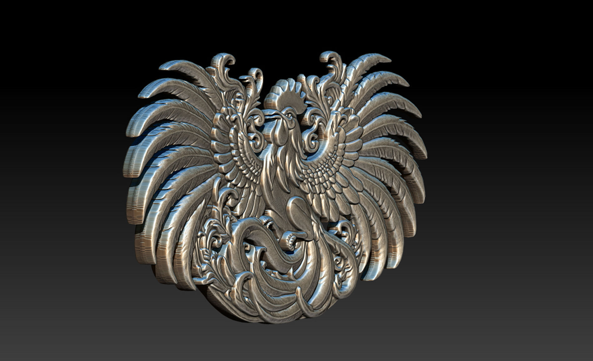 Cockfighting Pendant Jewelry 3D print model_9