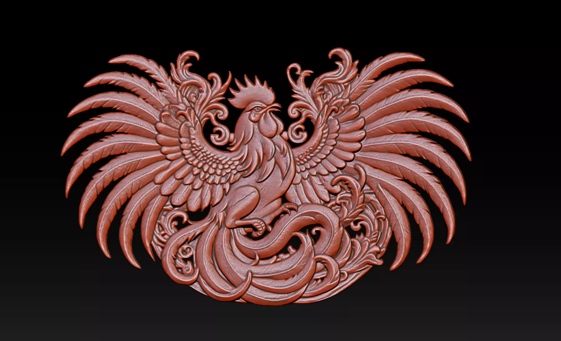 Cockfighting Pendant Jewelry 3D print model_0