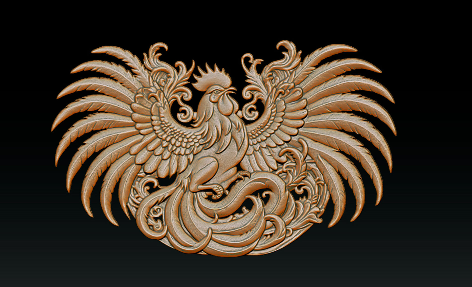 Cockfighting Pendant Jewelry 3D print model_2