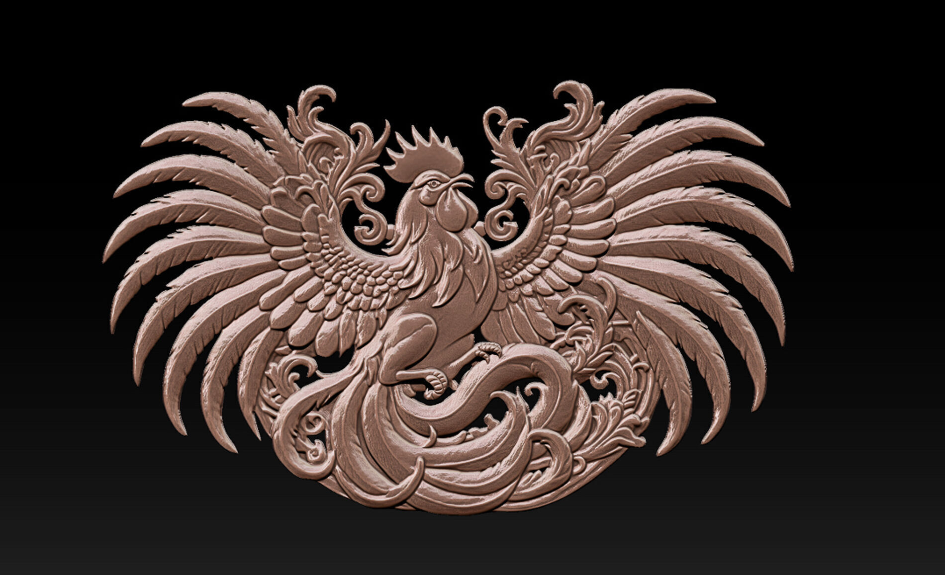 Cockfighting Pendant Jewelry 3D print model_7
