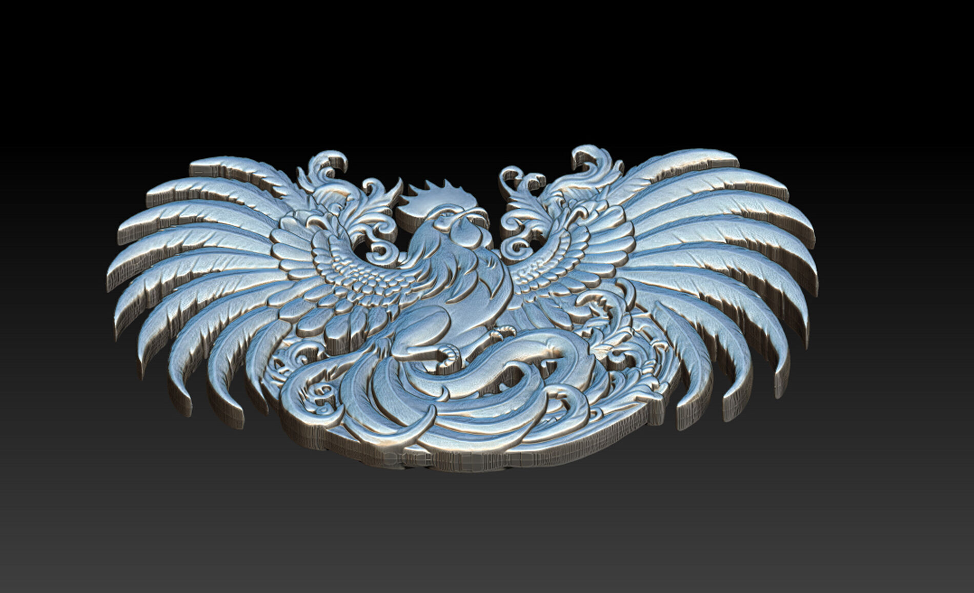 Cockfighting Pendant Jewelry 3D print model_14