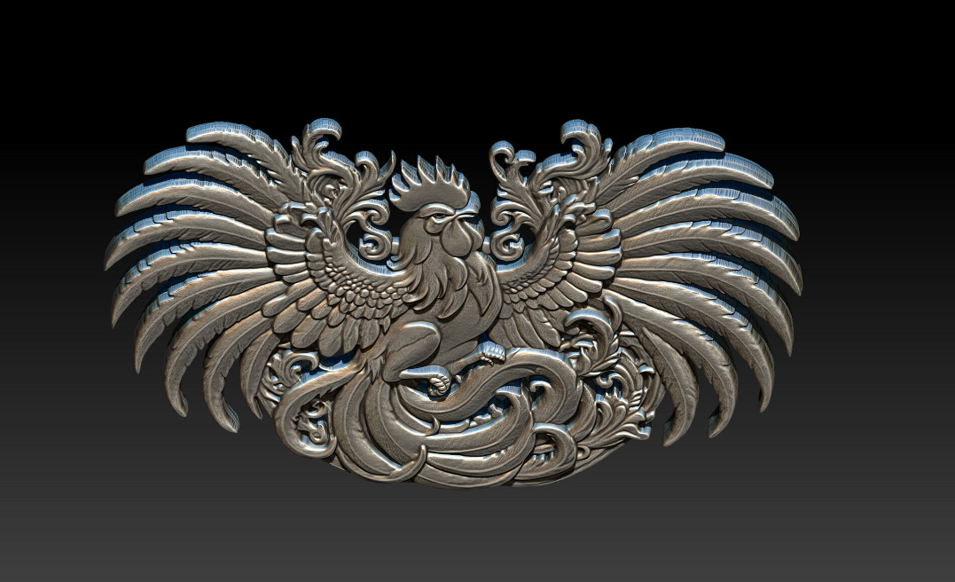 Cockfighting Pendant Jewelry 3D print model_13