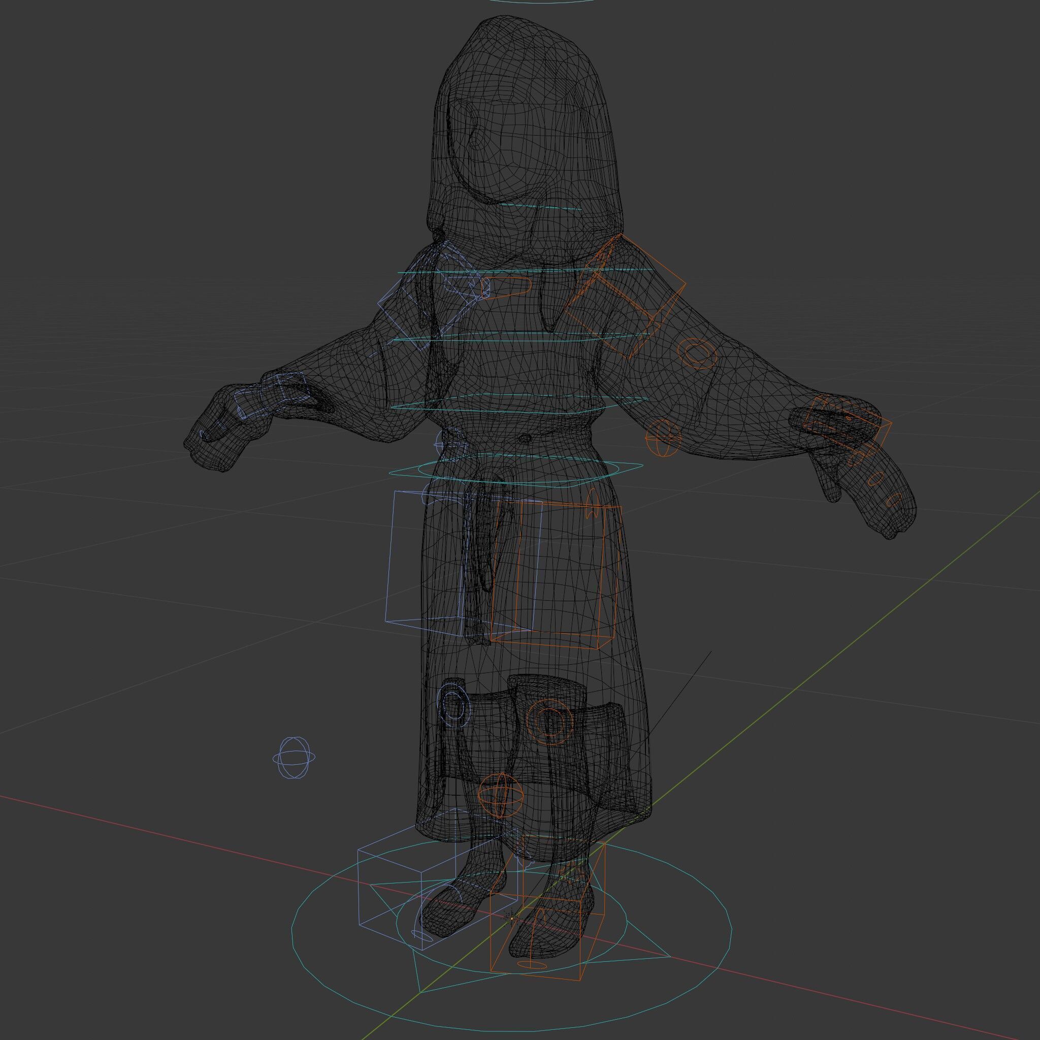 Medieval Peasant Girl D Model with PBR Textures Low-poly 3D model_8