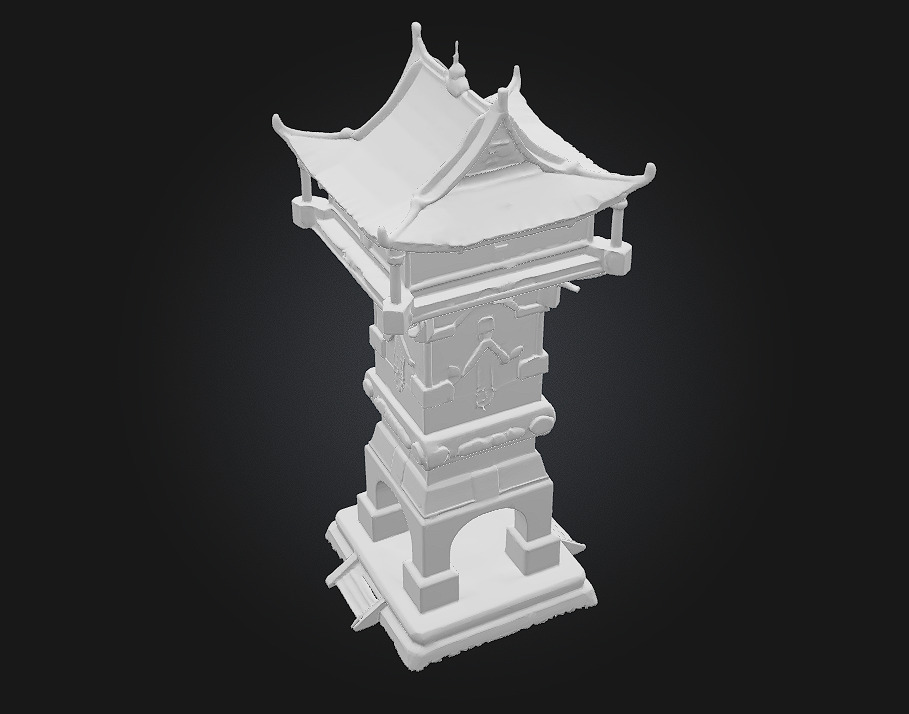 Pagoda Watchtower Timeless Vigil with Eastern Aesthetic 3D model_6
