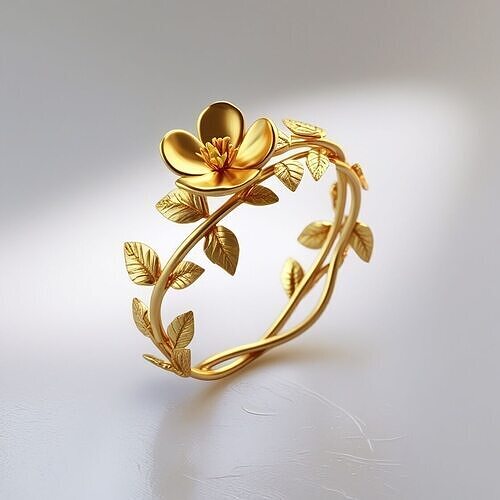 Golden Blossom Bracel 3D print model