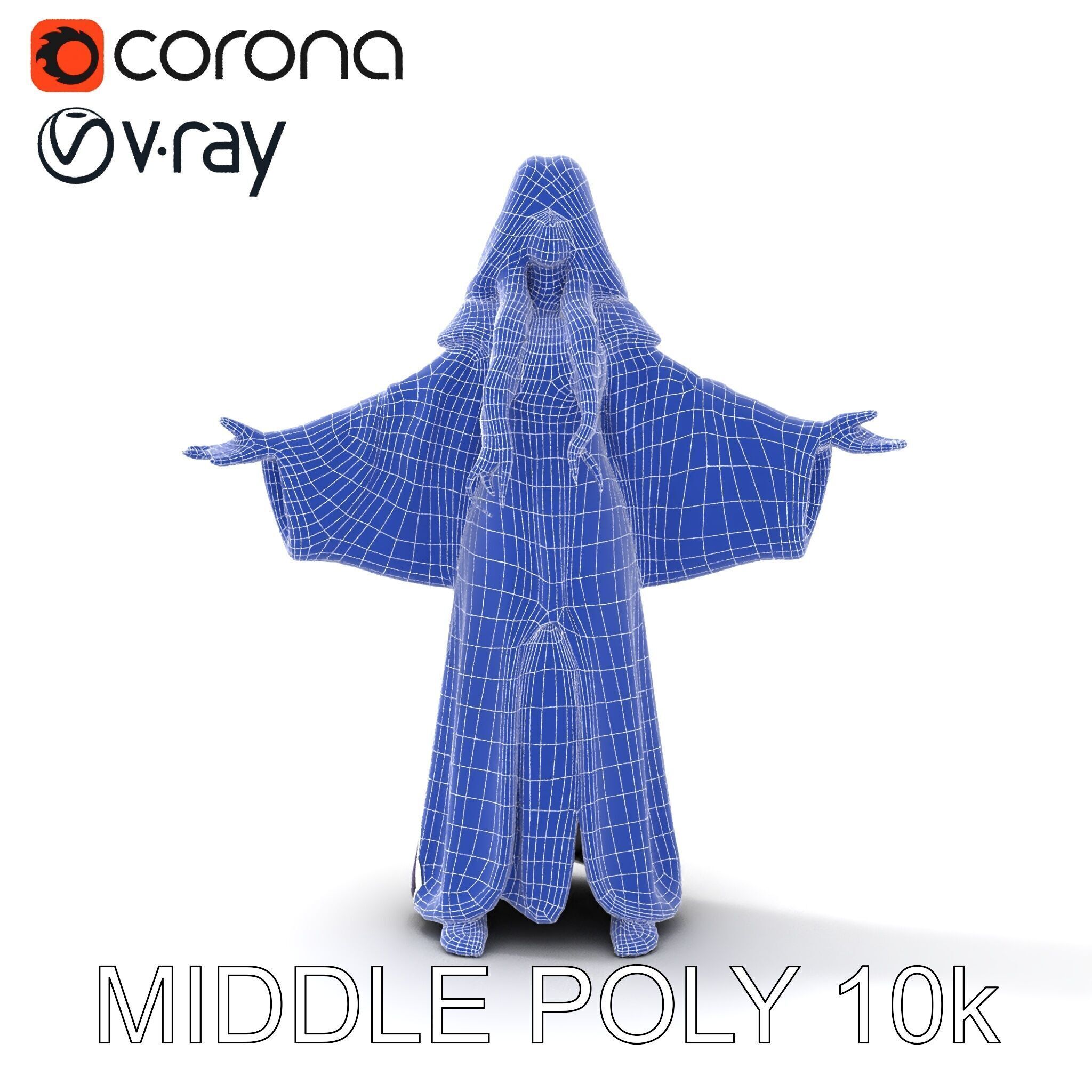 Enchanted Sorceress D Model  Rigged Textured GameReady Low-poly 3D model_24