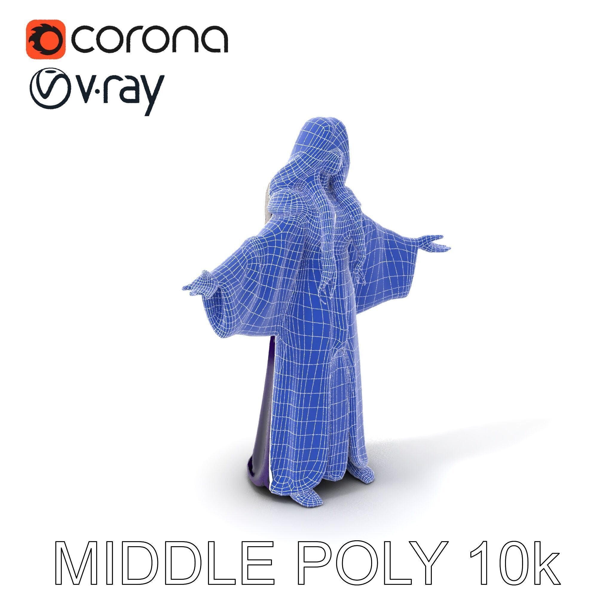 Enchanted Sorceress D Model  Rigged Textured GameReady Low-poly 3D model_6