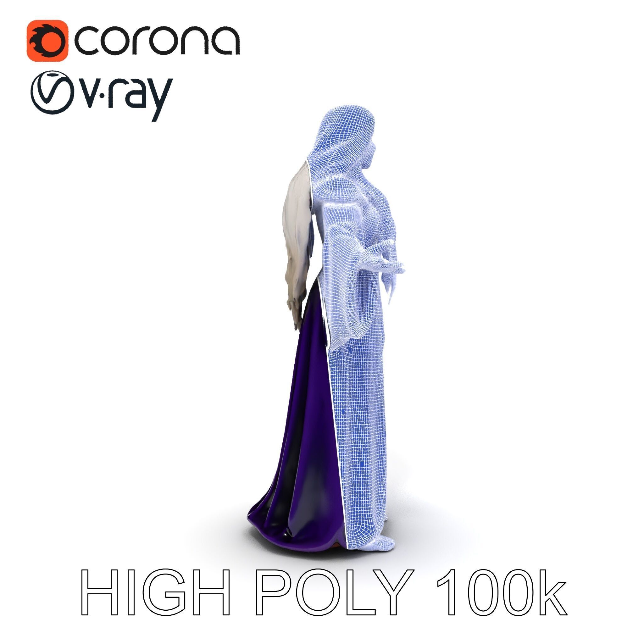 Enchanted Sorceress D Model  Rigged Textured GameReady Low-poly 3D model_32