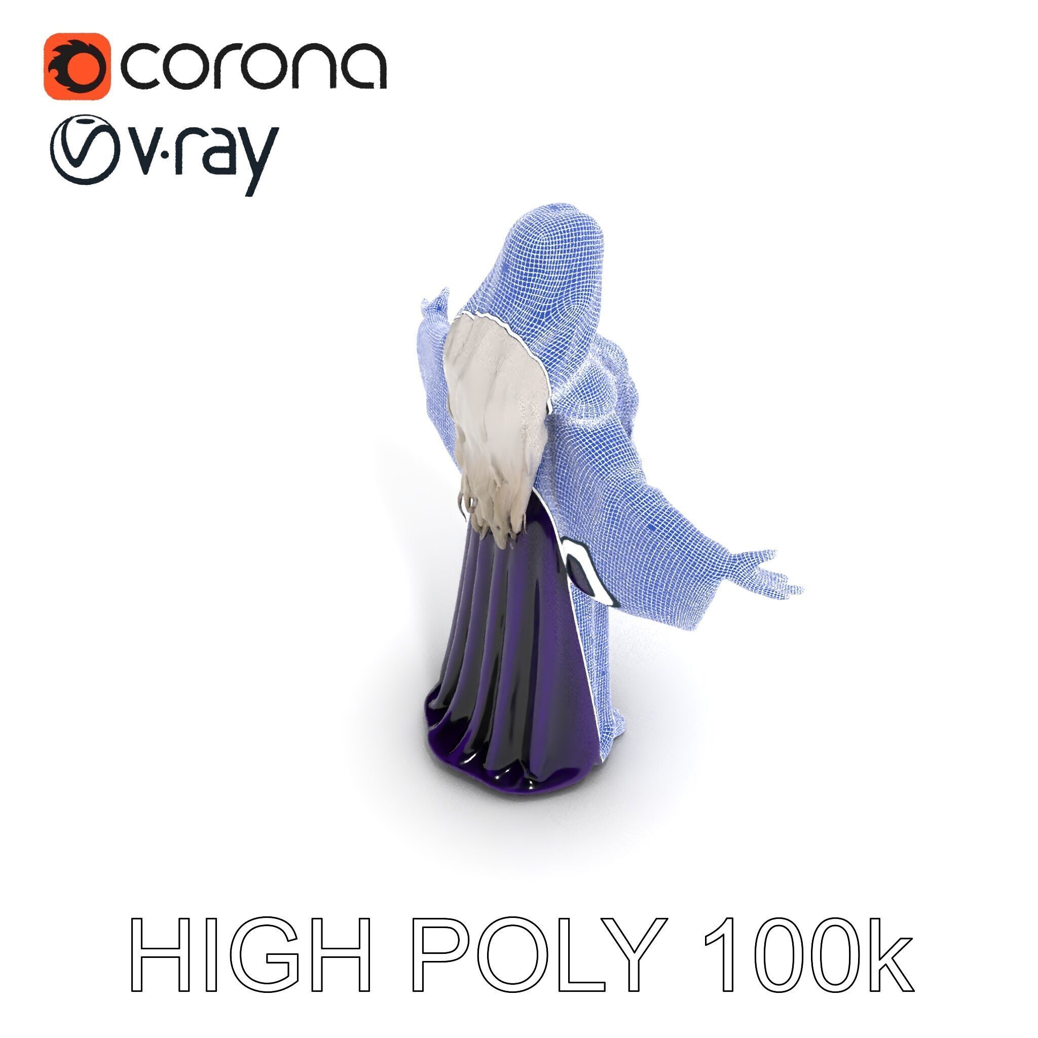 Enchanted Sorceress D Model  Rigged Textured GameReady Low-poly 3D model_23