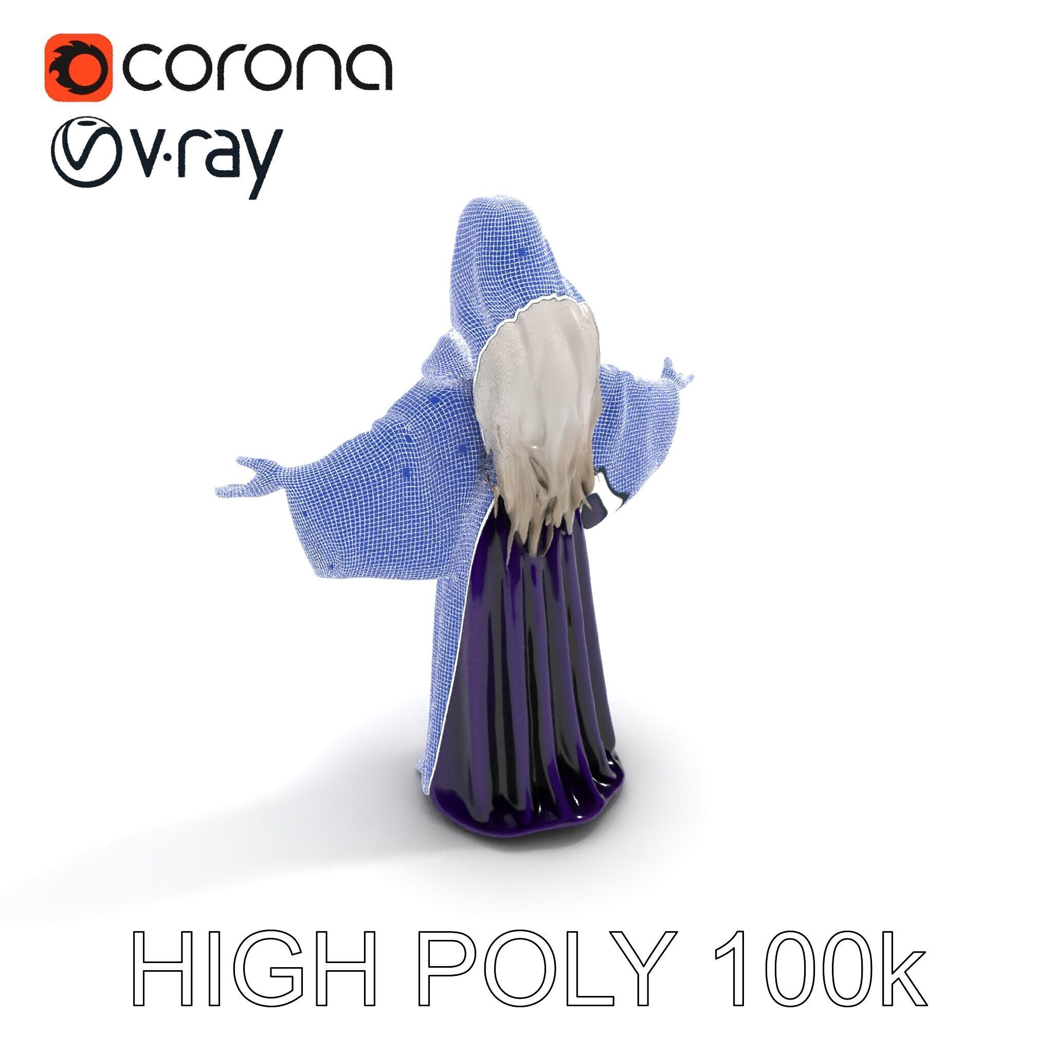 Enchanted Sorceress D Model  Rigged Textured GameReady Low-poly 3D model_15