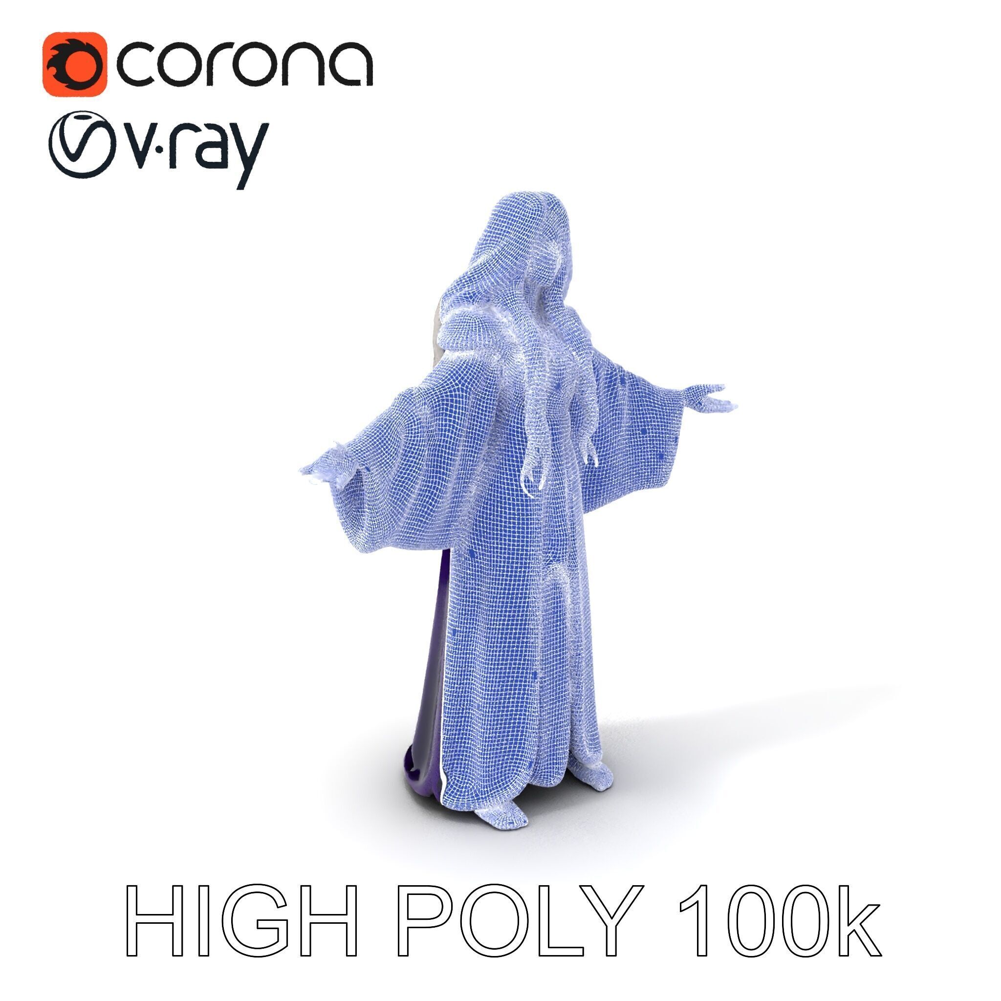 Enchanted Sorceress D Model  Rigged Textured GameReady Low-poly 3D model_3