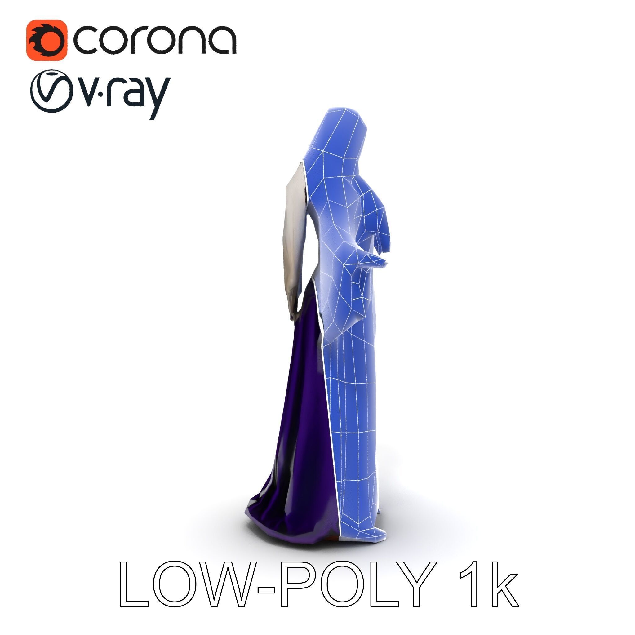 Enchanted Sorceress D Model  Rigged Textured GameReady Low-poly 3D model_17