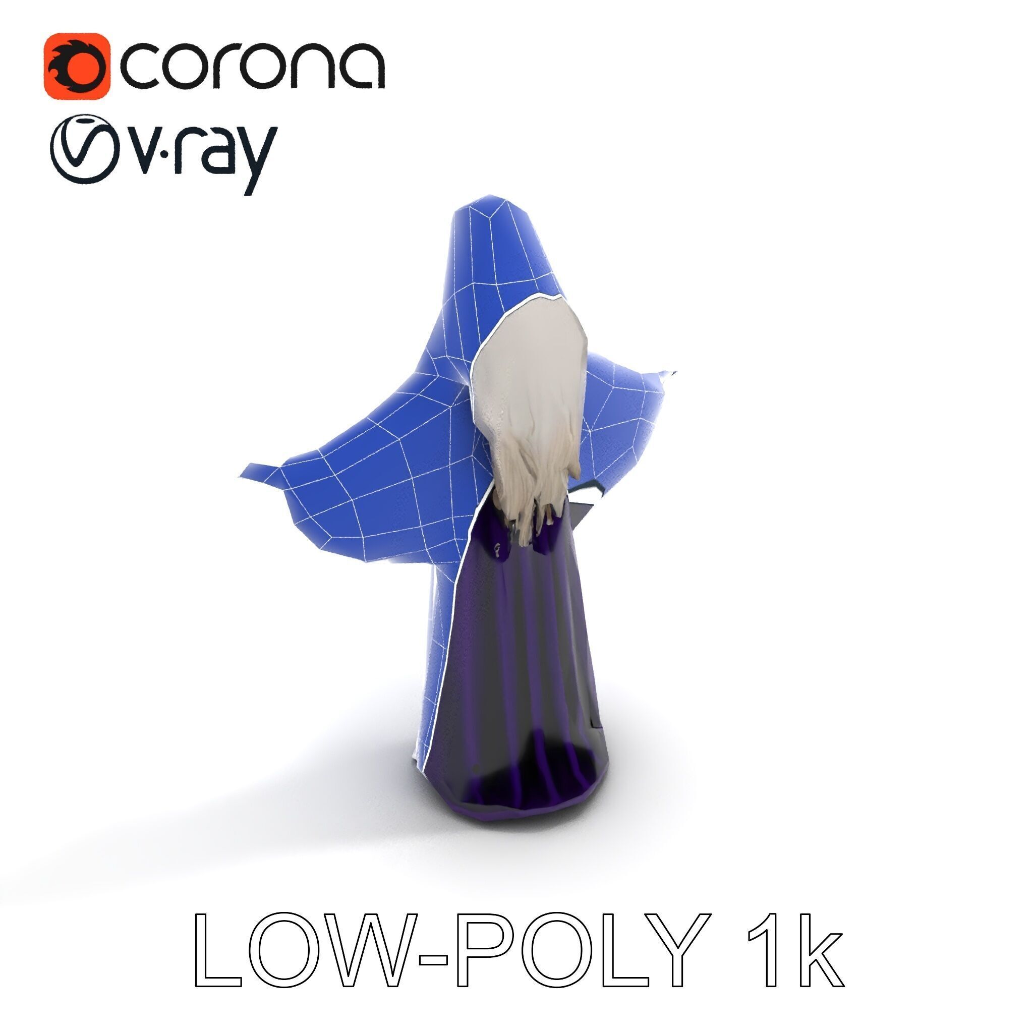 Enchanted Sorceress D Model  Rigged Textured GameReady Low-poly 3D model_9