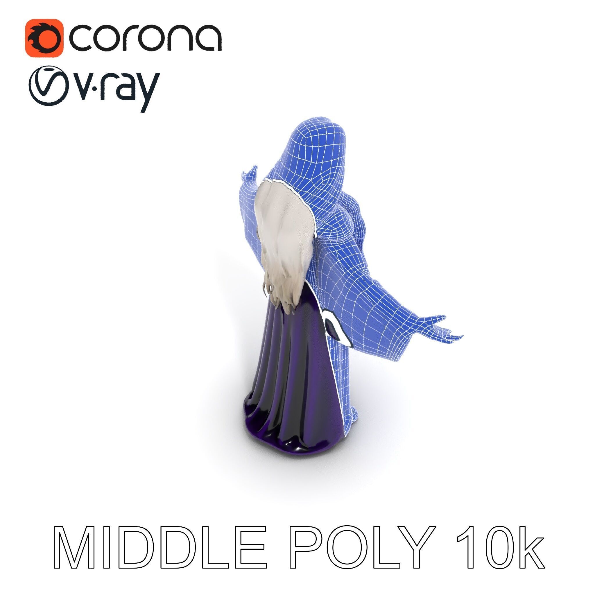 Enchanted Sorceress D Model  Rigged Textured GameReady Low-poly 3D model_21