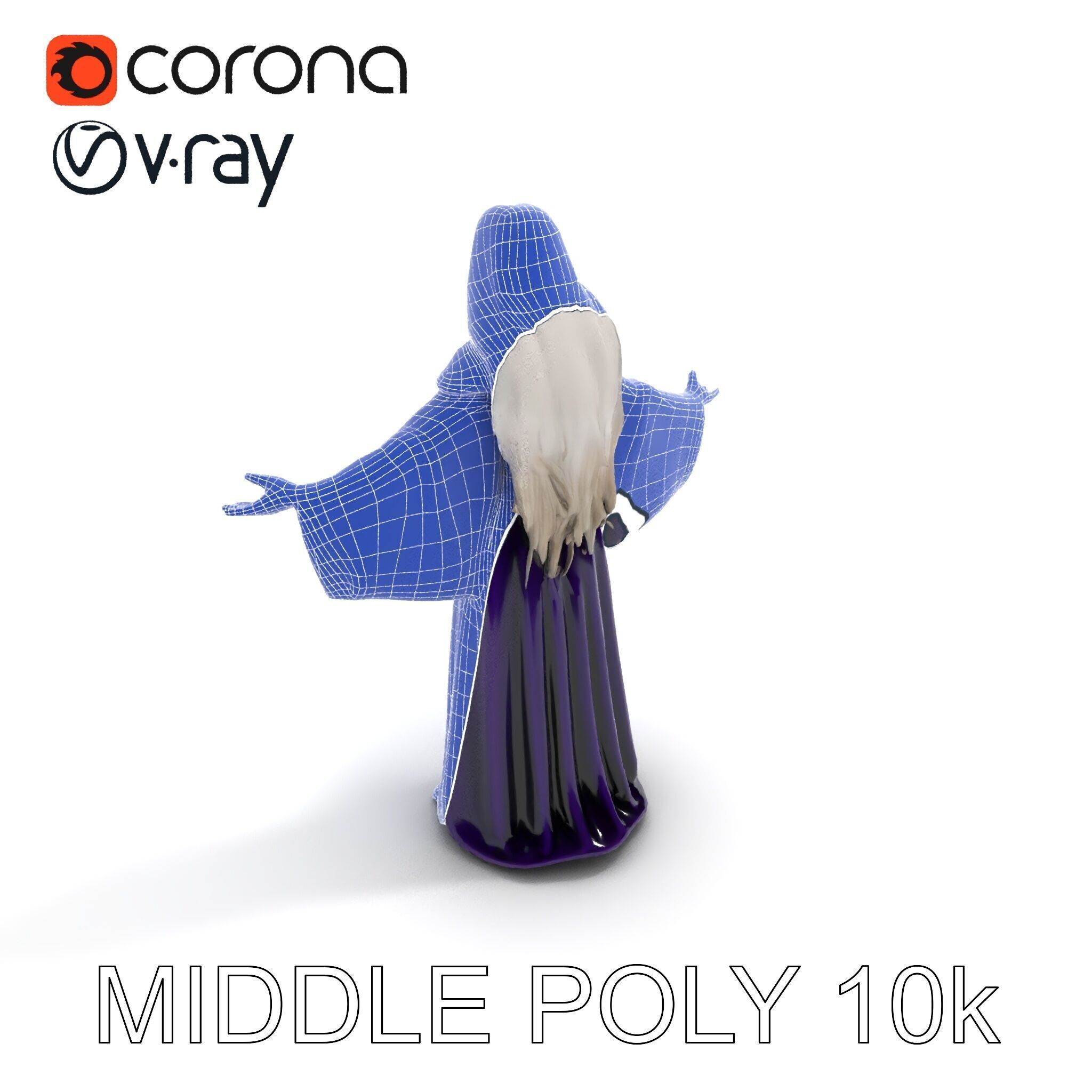 Enchanted Sorceress D Model  Rigged Textured GameReady Low-poly 3D model_11