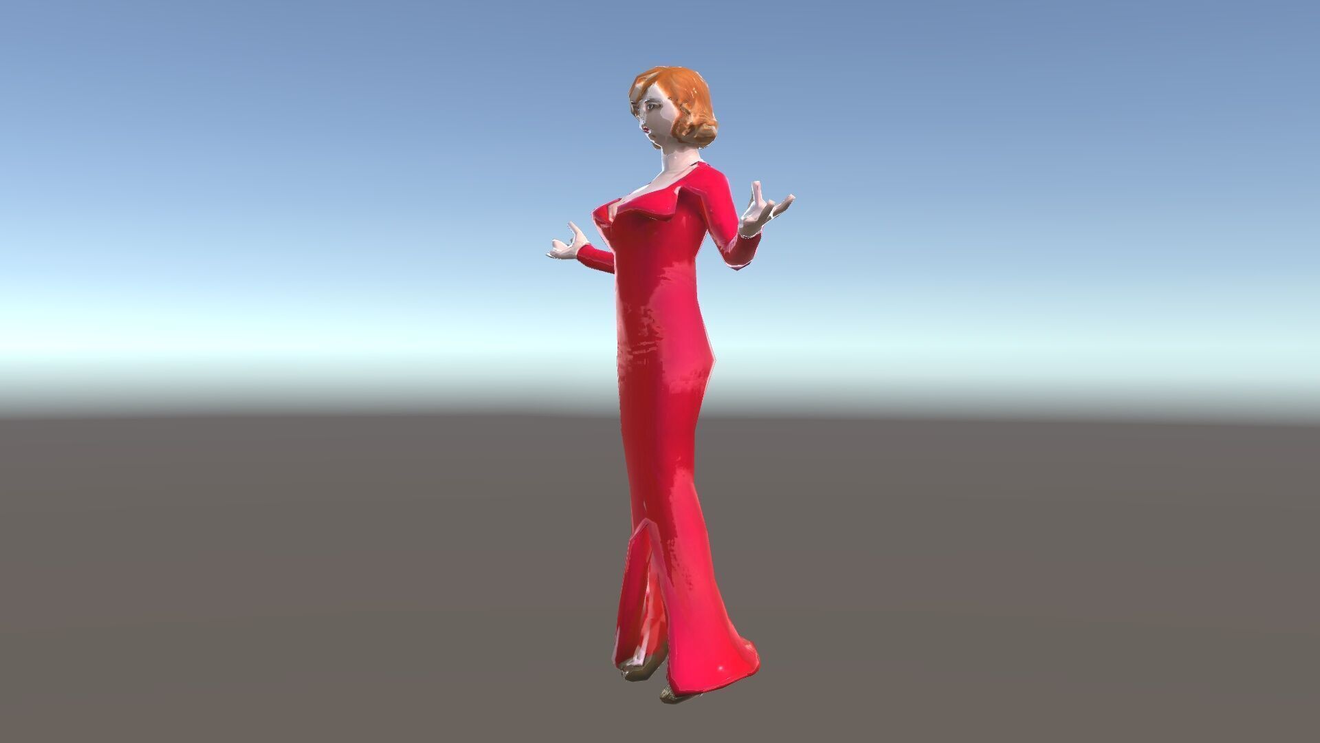 Glamorous Red Dress Character  High Detail D Model Low-poly 3D model_15
