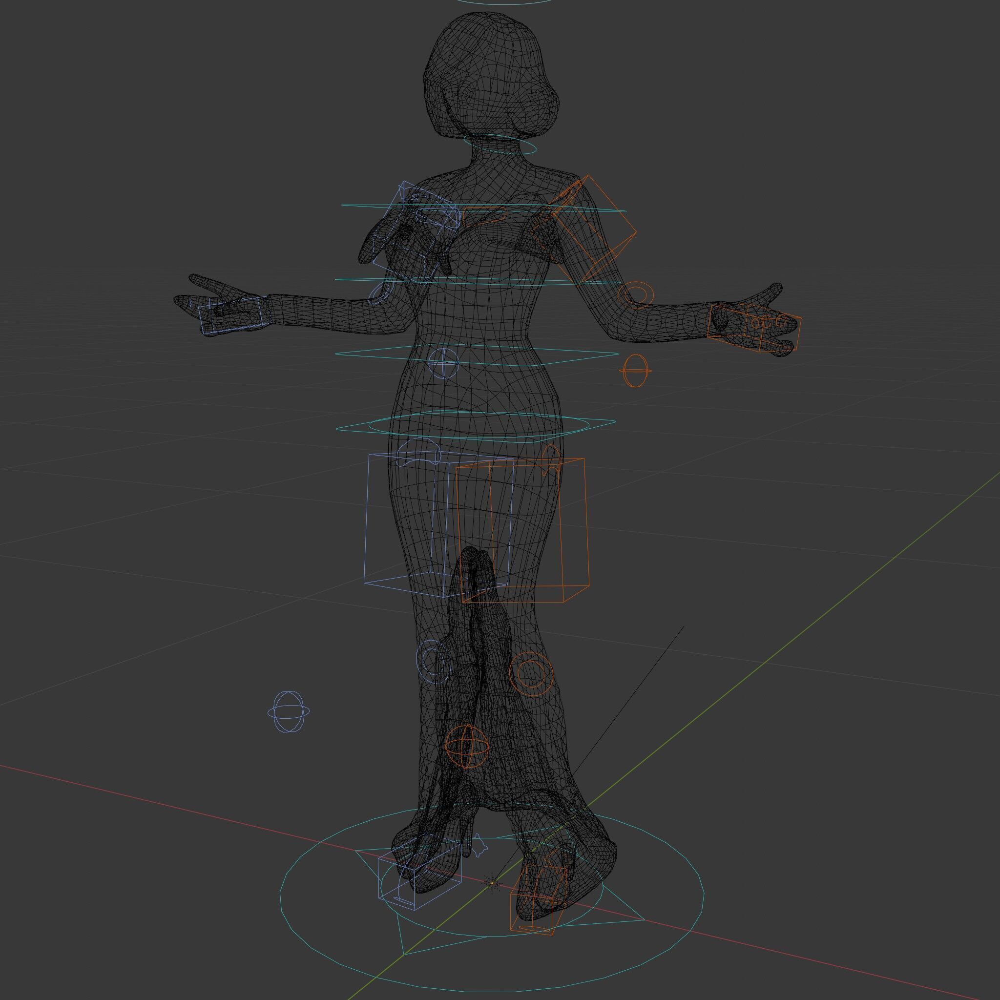 Glamorous Red Dress Character  High Detail D Model Low-poly 3D model_37