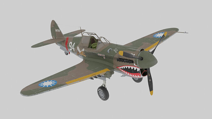 Average War Hawk Fully Rigged Fighter Aircraft Clean Topology 3D model