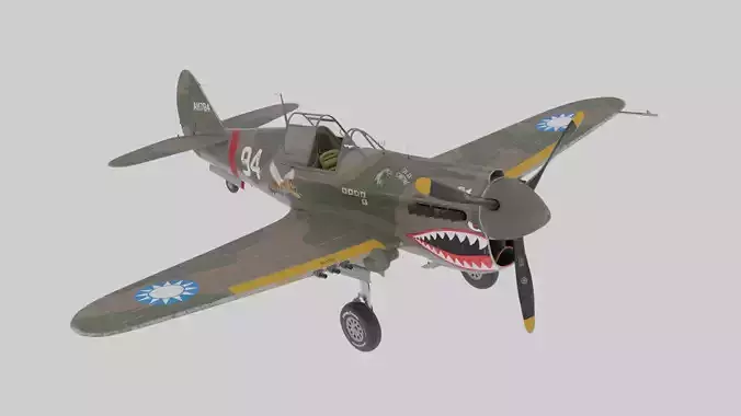 Average War Hawk Fully Rigged Fighter Aircraft Clean Topology 3D model