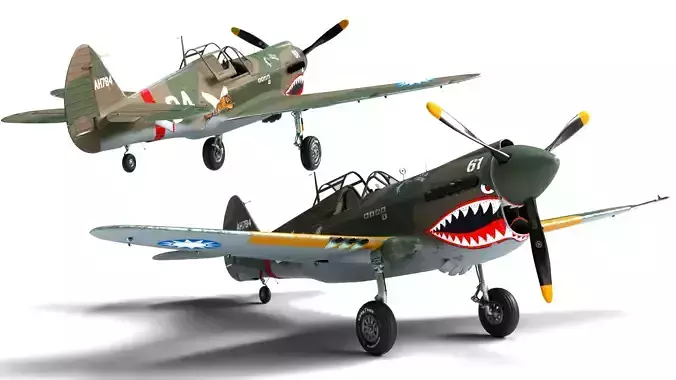 Average War Hawk Fully Rigged Fighter Aircraft Clean Topology