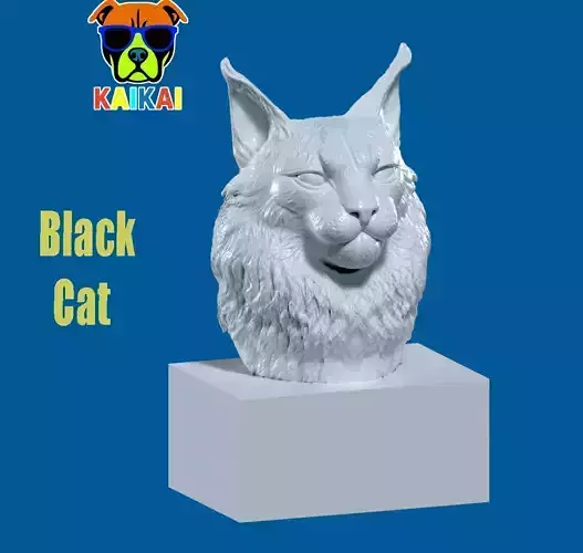 Birman Cat Head - Burmese Cat Head Bust - 3D print 3D print model