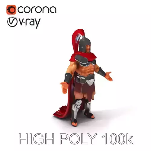Spartan Warrior D Model  Fully Rigged with PBR Textures Low-poly 3D model