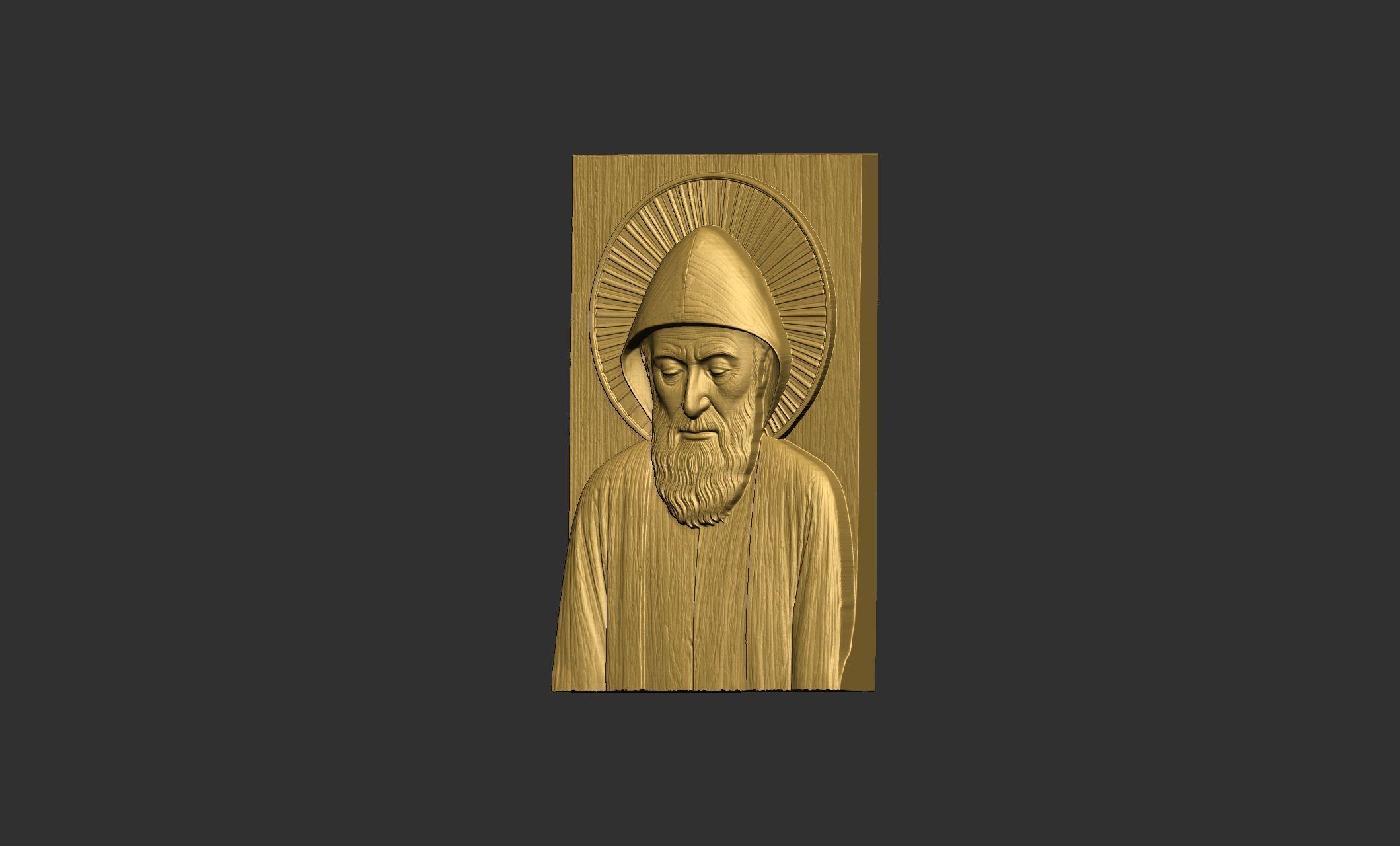 Saint Charbel Bas Relief 3D Model Collection_10