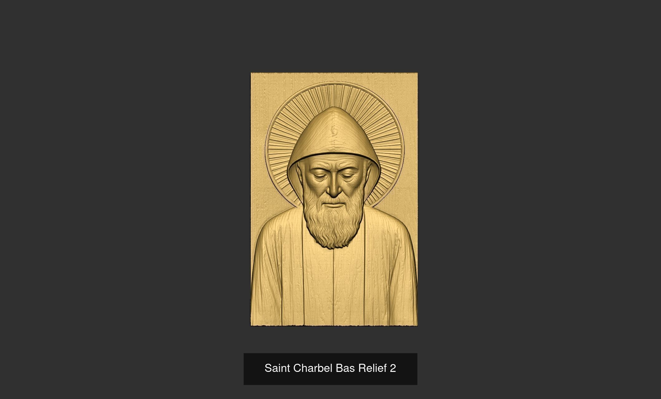 Saint Charbel Bas Relief 3D Model Collection_4