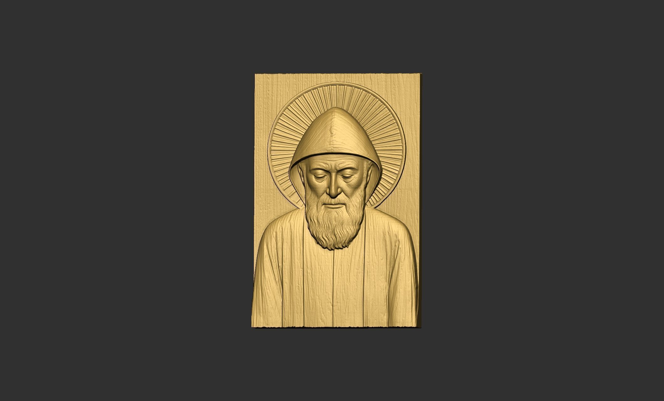 Saint Charbel Bas Relief 3D Model Collection_7