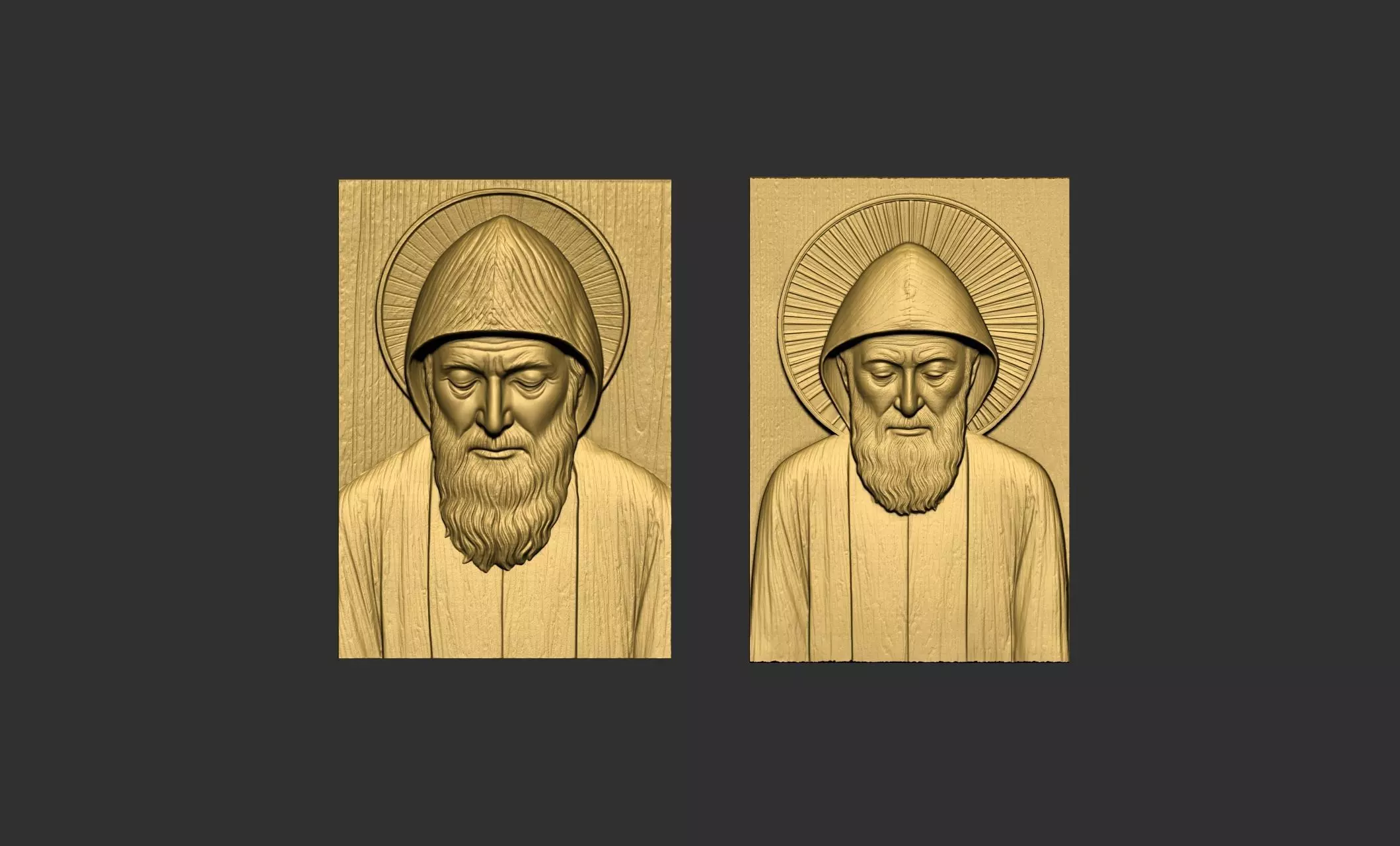 Saint Charbel Bas Relief 3D Model Collection_0