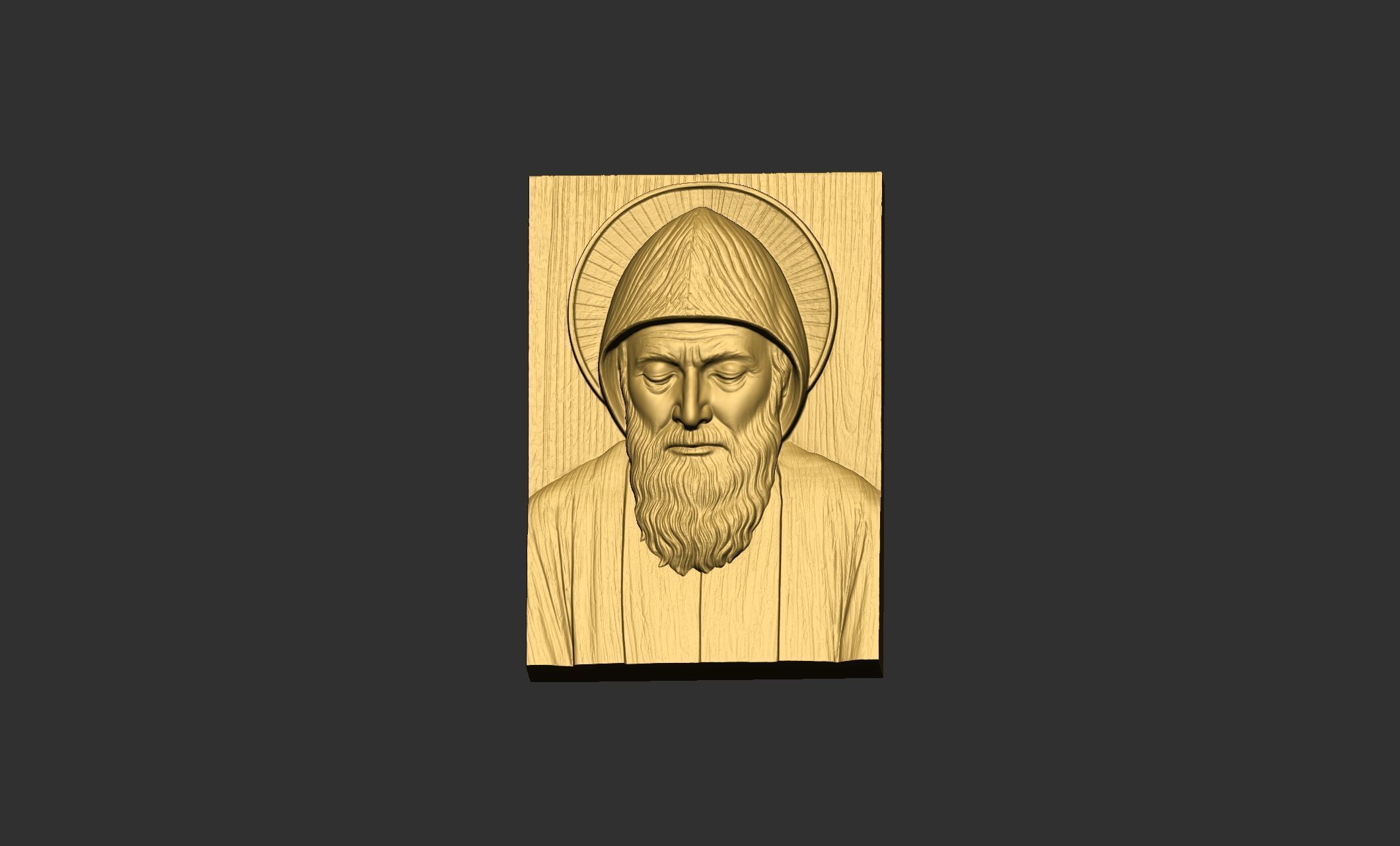 Saint Charbel Bas Relief 3D Model Collection_11