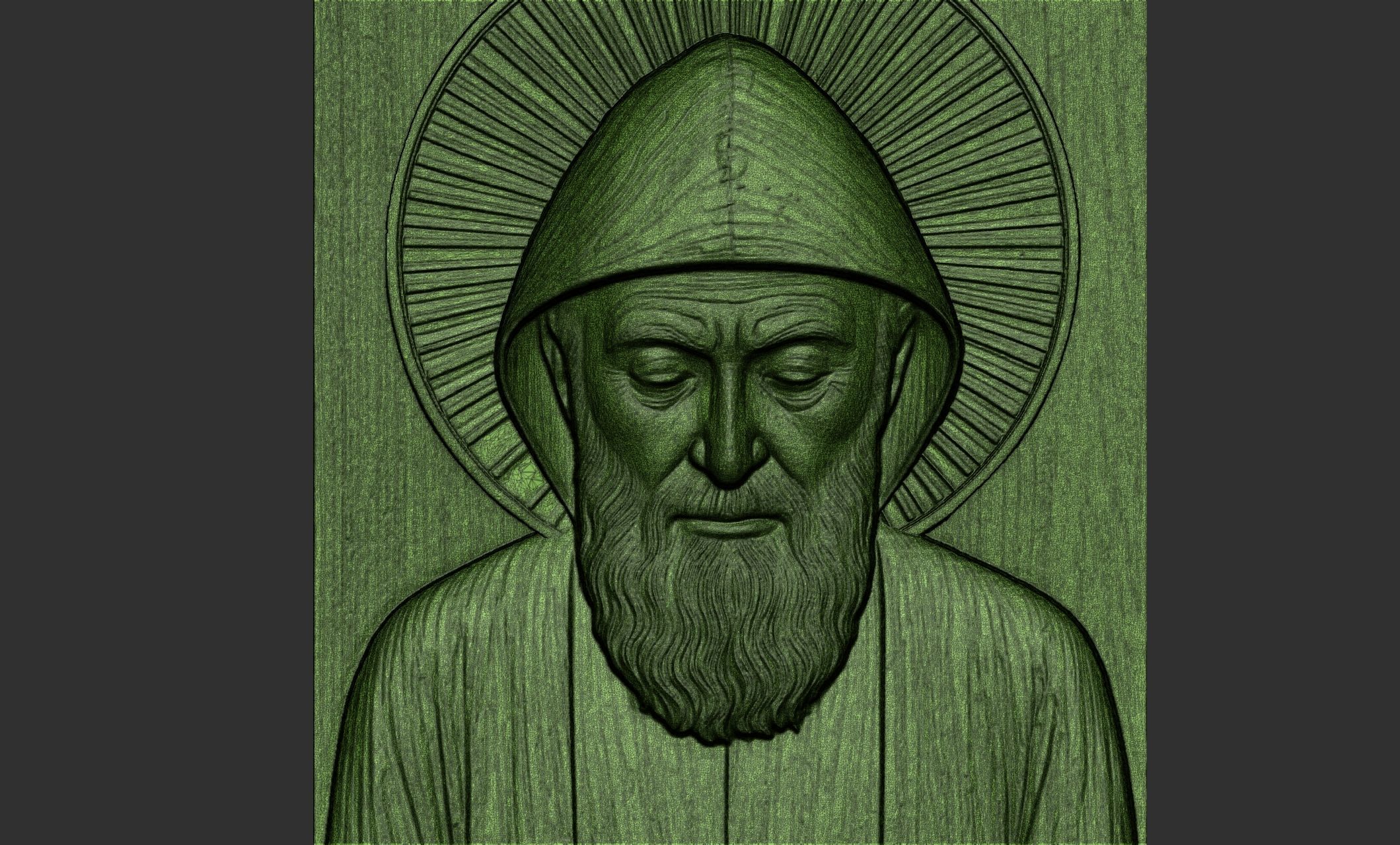 Saint Charbel Bas Relief 3D Model Collection_6