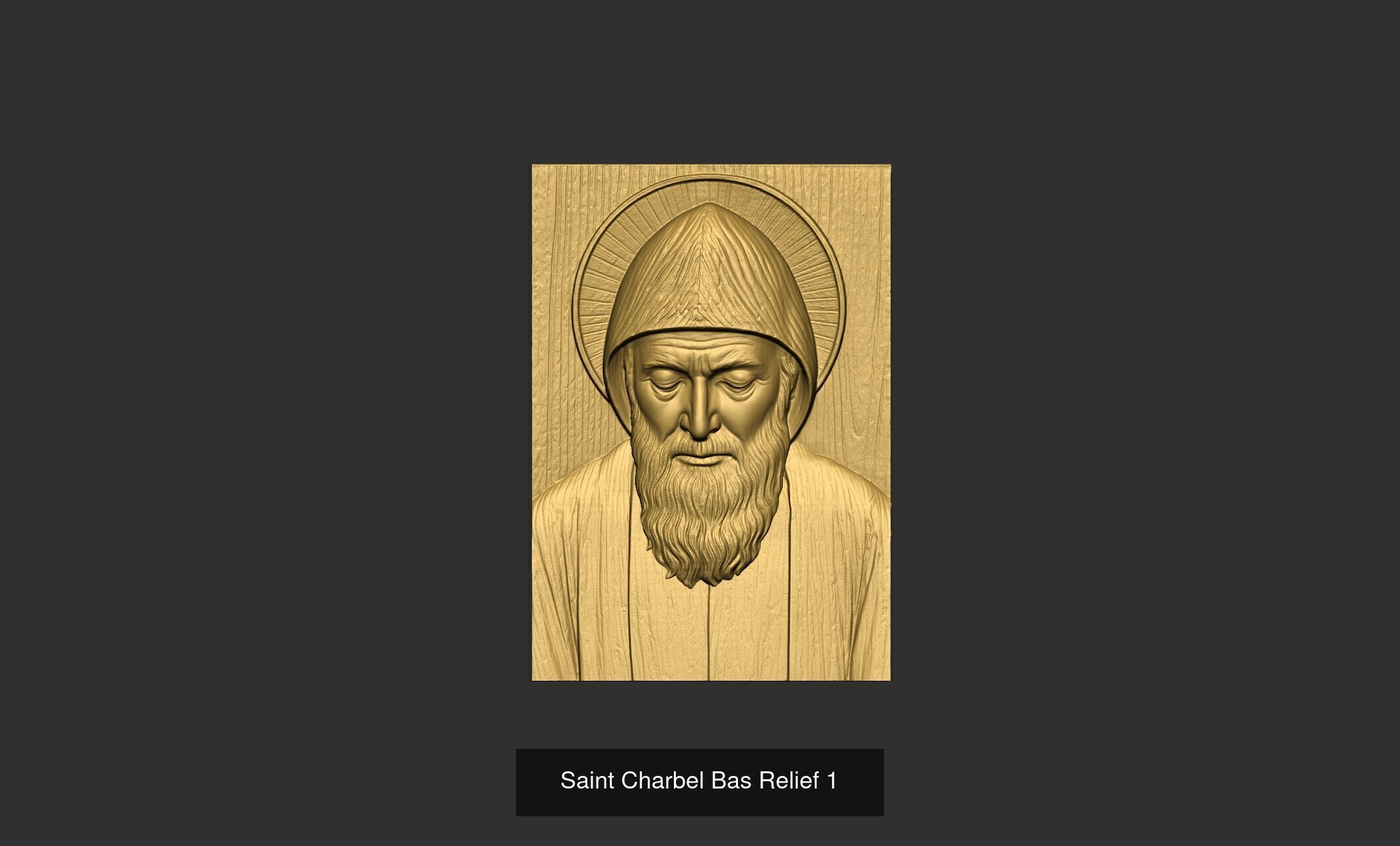 Saint Charbel Bas Relief 3D Model Collection_3