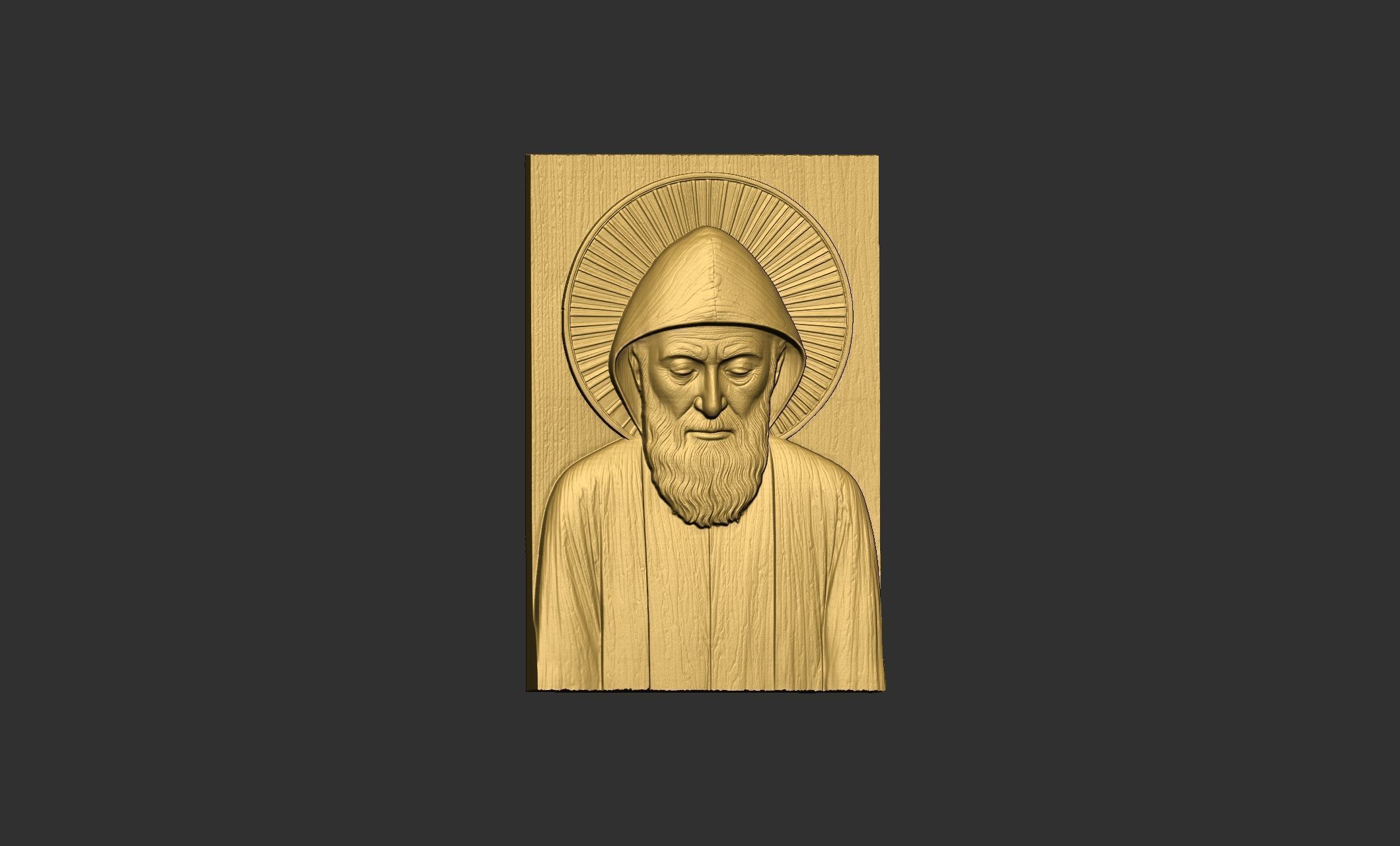 Saint Charbel Bas Relief 3D Model Collection_8