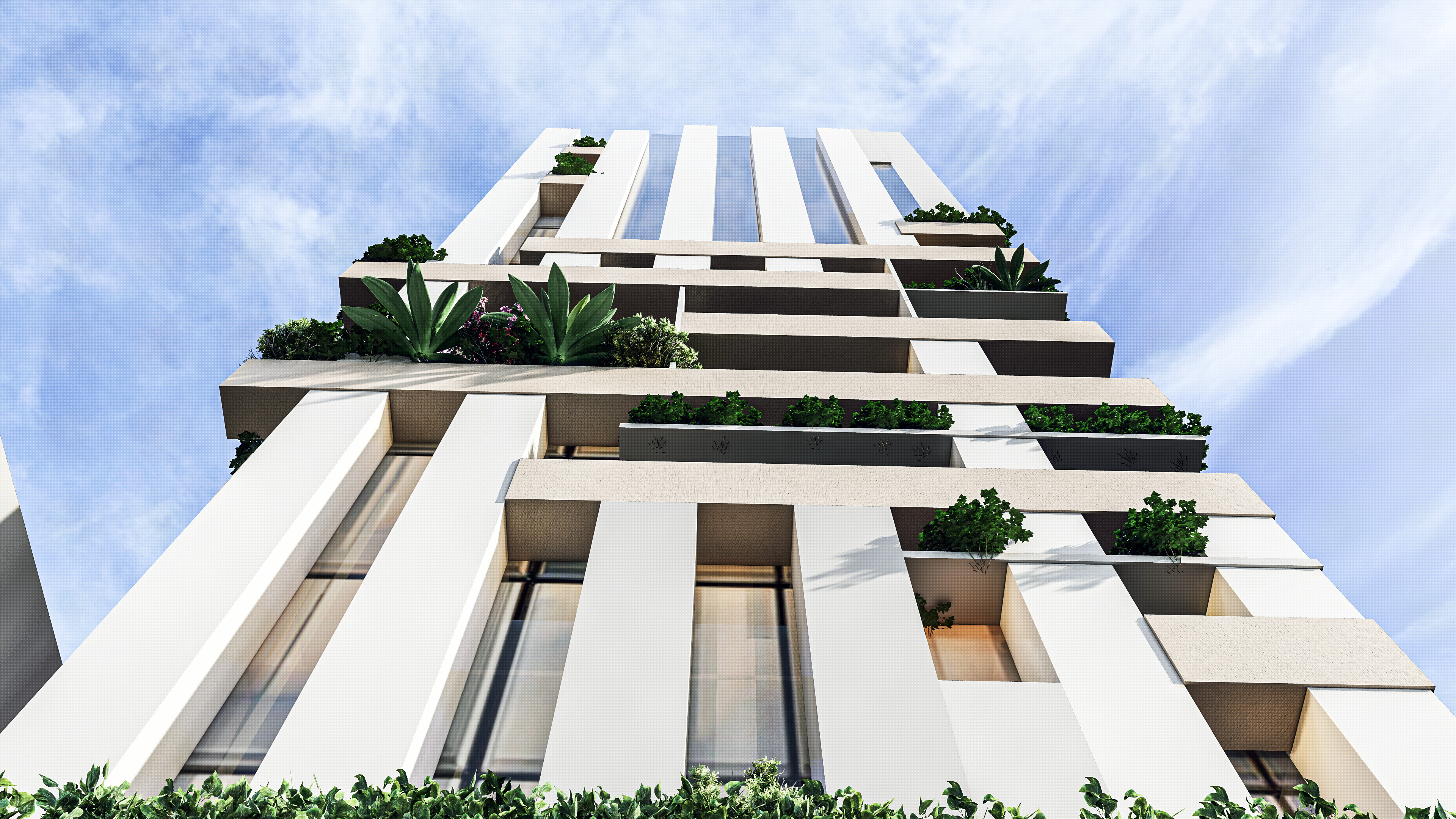 Modern high rise mixed used building 3D model_6