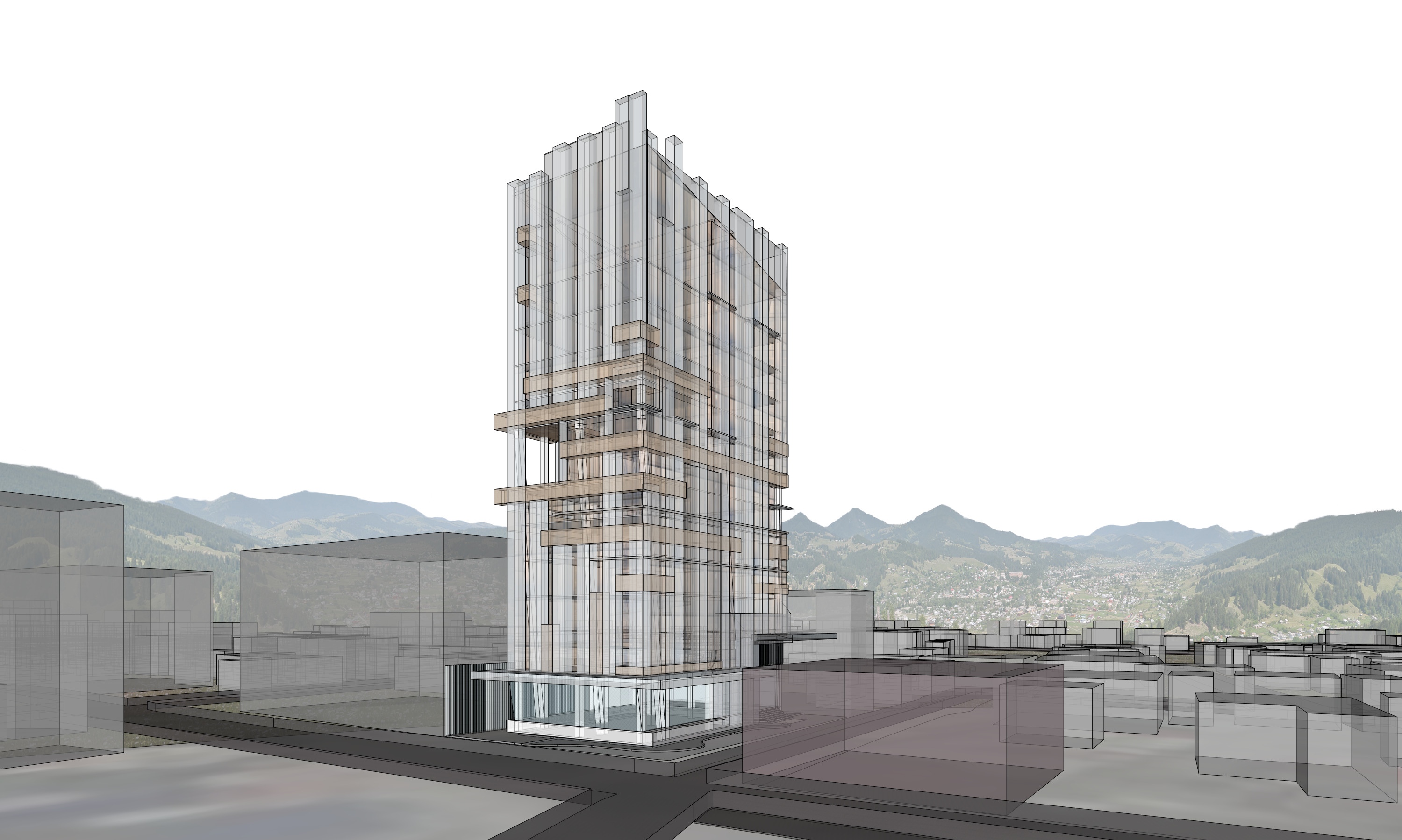 Modern high rise mixed used building 3D model_17