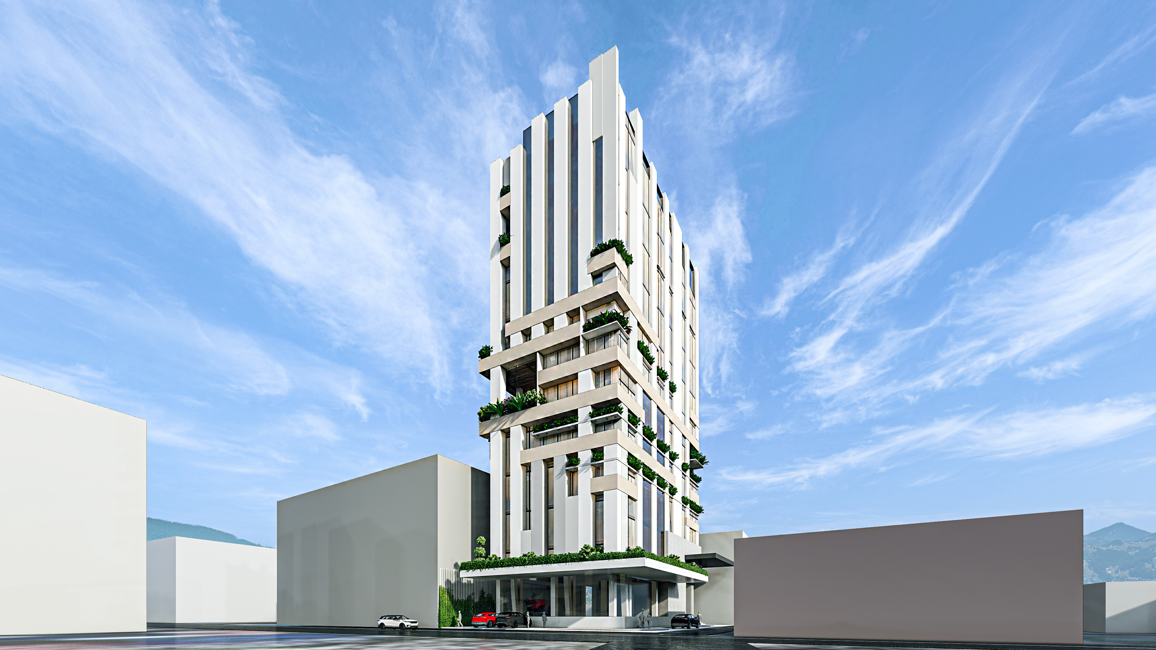 Modern high rise mixed used building 3D model_7