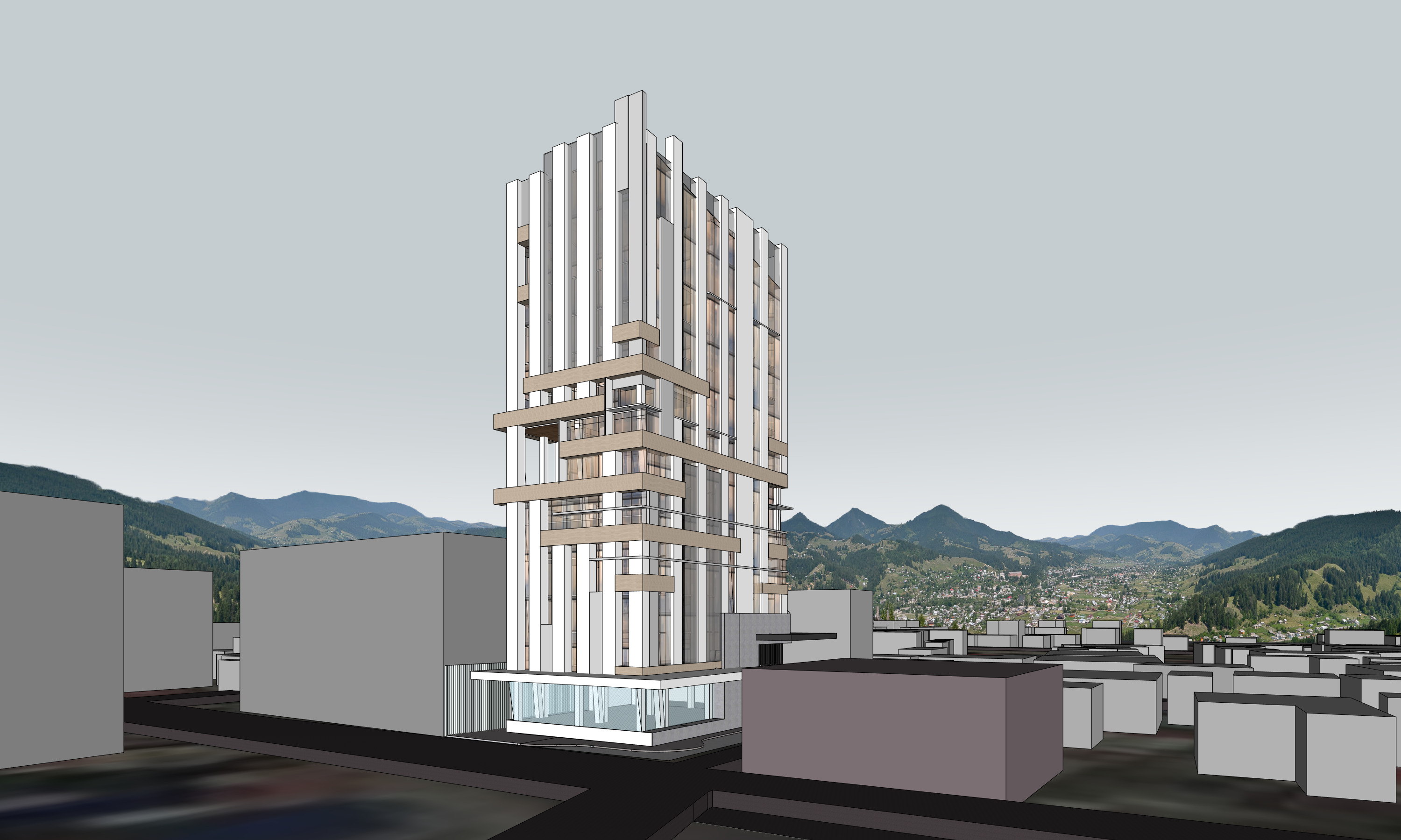 Modern high rise mixed used building 3D model_14