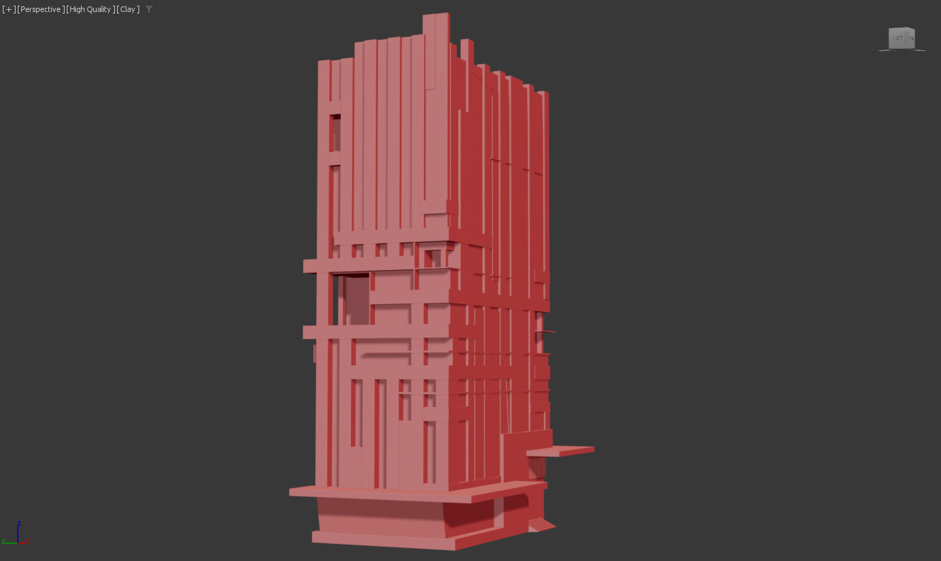 Modern high rise mixed used building 3D model_15