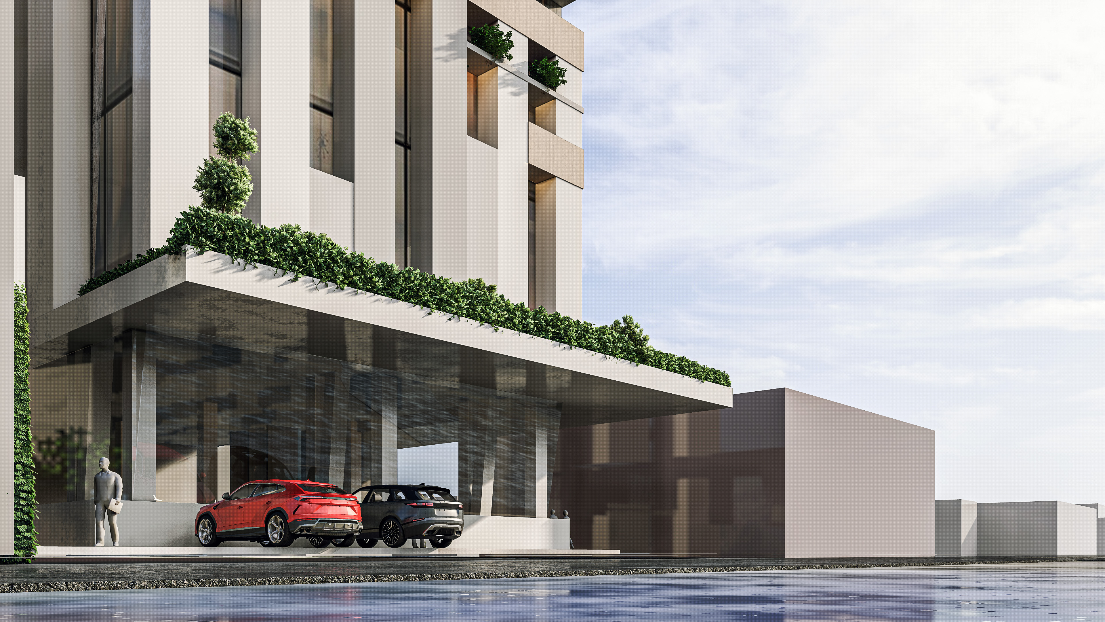 Modern high rise mixed used building 3D model_11