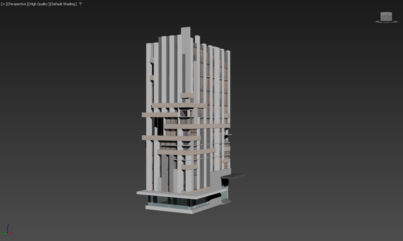 Modern high rise mixed used building 3D model_13