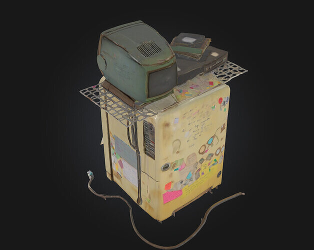 Vintage Tech Hub  A Nostalgic Gateway to Retro Innovation 3D model 5