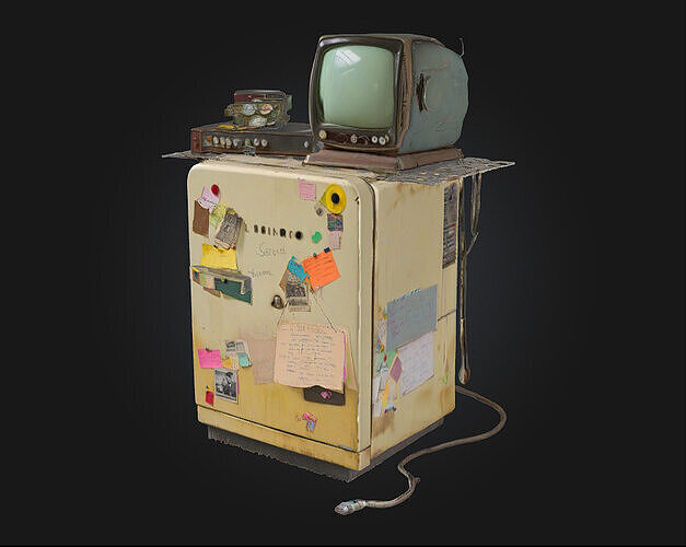 Vintage Tech Hub  A Nostalgic Gateway to Retro Innovation 3D model 2