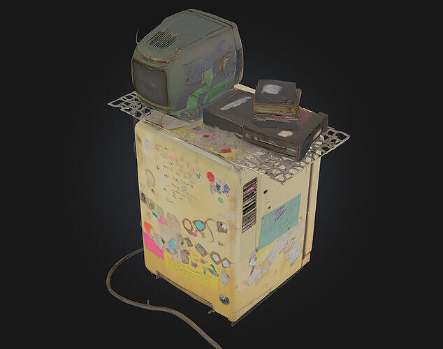 Vintage Tech Hub  A Nostalgic Gateway to Retro Innovation 3D model 6