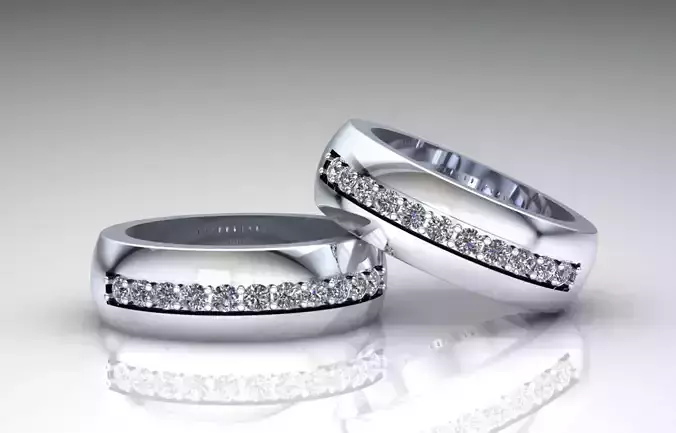 Elegant Diamond Wedding Bands Set 