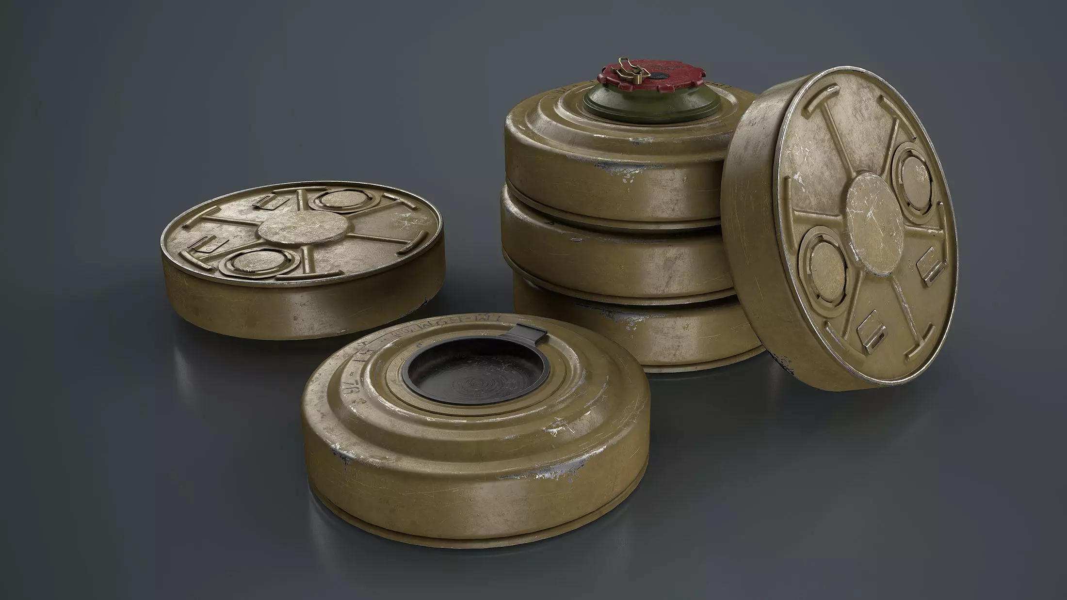 TM-62M Anti-Tank Mine Low-poly 3D model